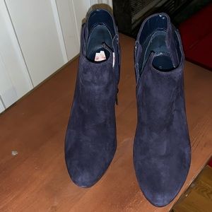 Navy suede boots